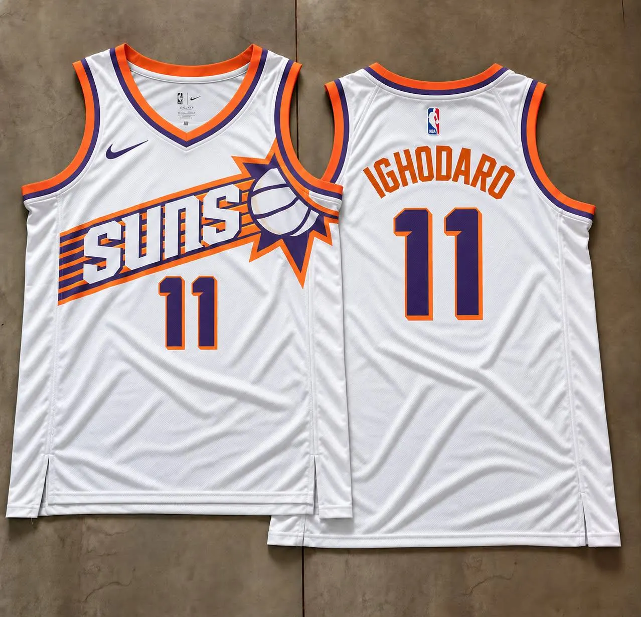 Phoenix Suns Oso Ighodaro White Sunburst Jersey