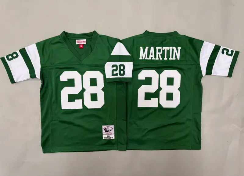 NEW YORK JETS CURTIS MARTIN GREEN VINTAGE JERSEY