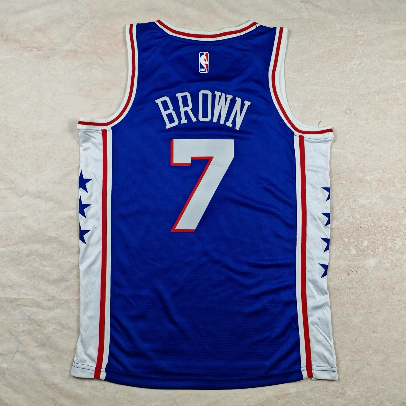 PHILADELPHIA 76ERS JAYLEN BROWN BLUE JERSEY