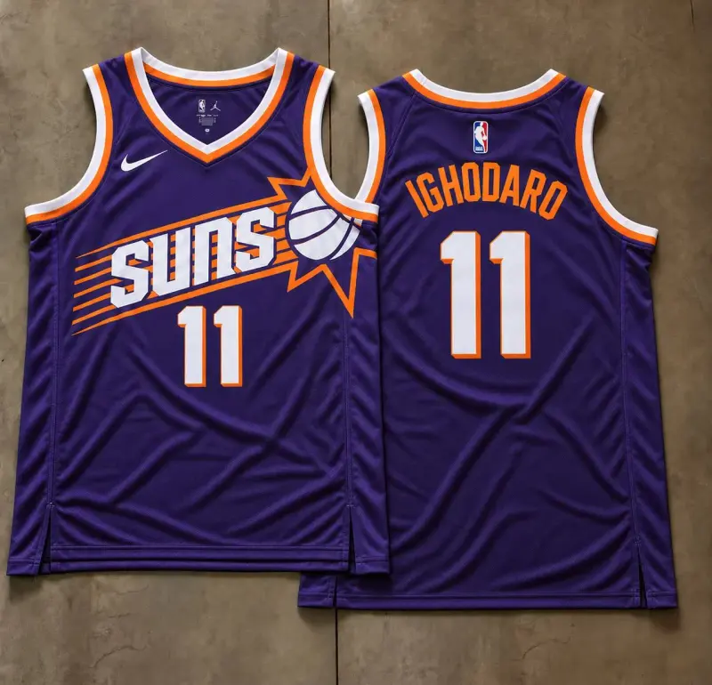 Phoenix Suns Oso Ighodaro Purple Sunburst Jersey