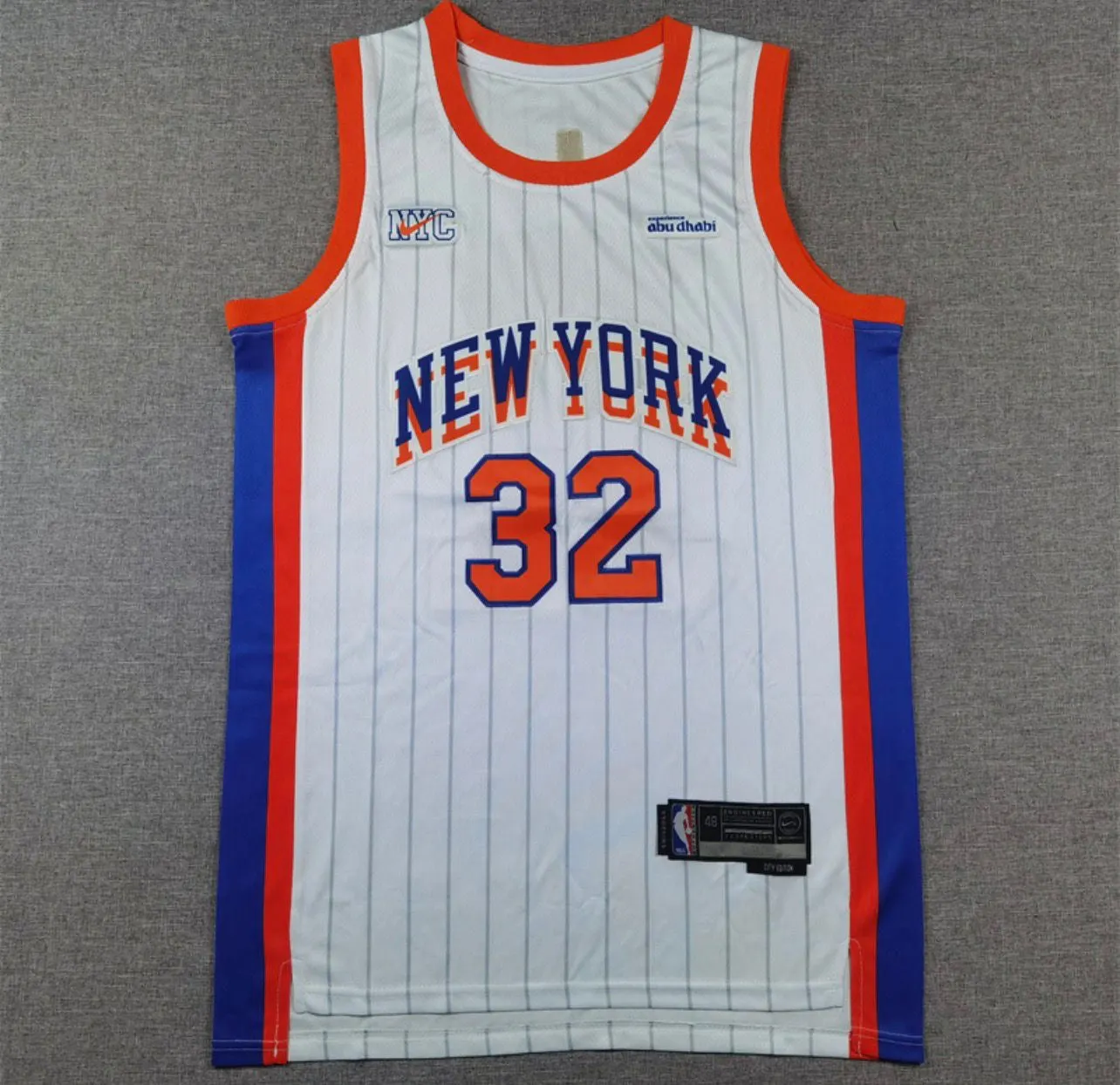 Karl-Anthony Towns White Pinstripe New York Knicks Jersey