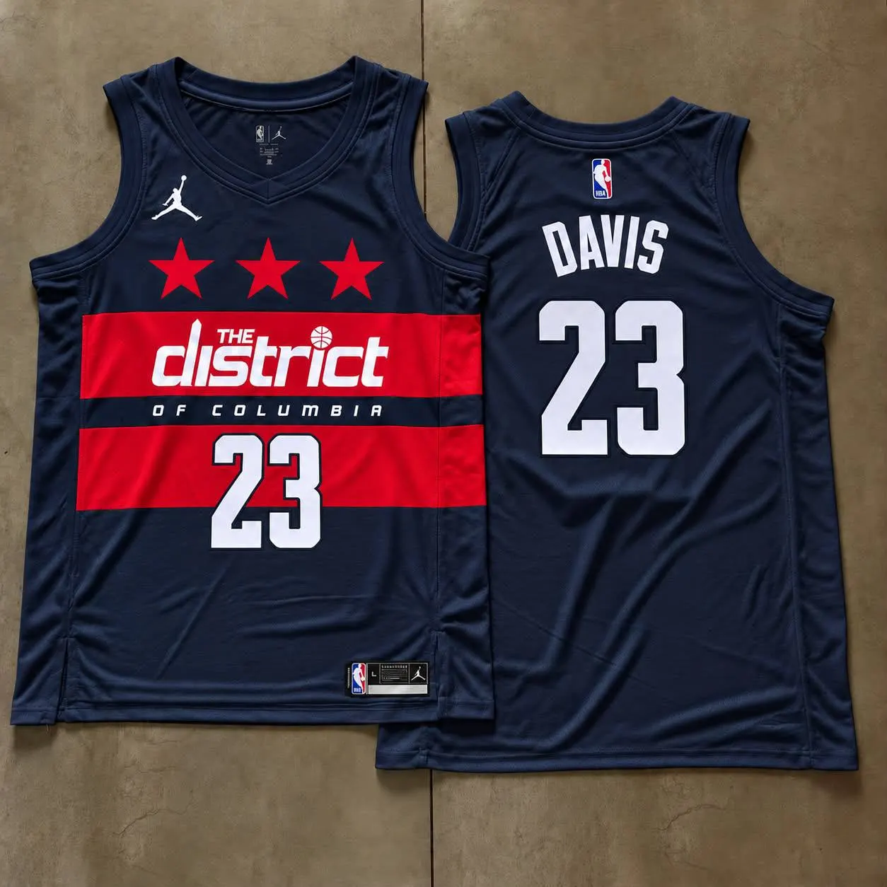 Washington Wizards Anthony Davis Navy Stars Jersey