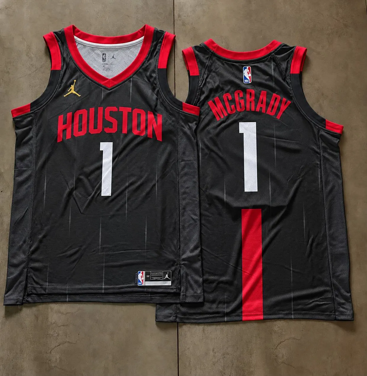Houston Rockets Tracy McGrady Black Pinstripe Jersey