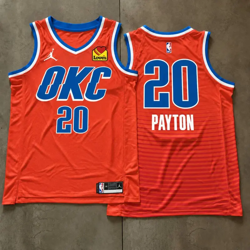 Oklahoma City Thunder Gary Payton Orange Jersey