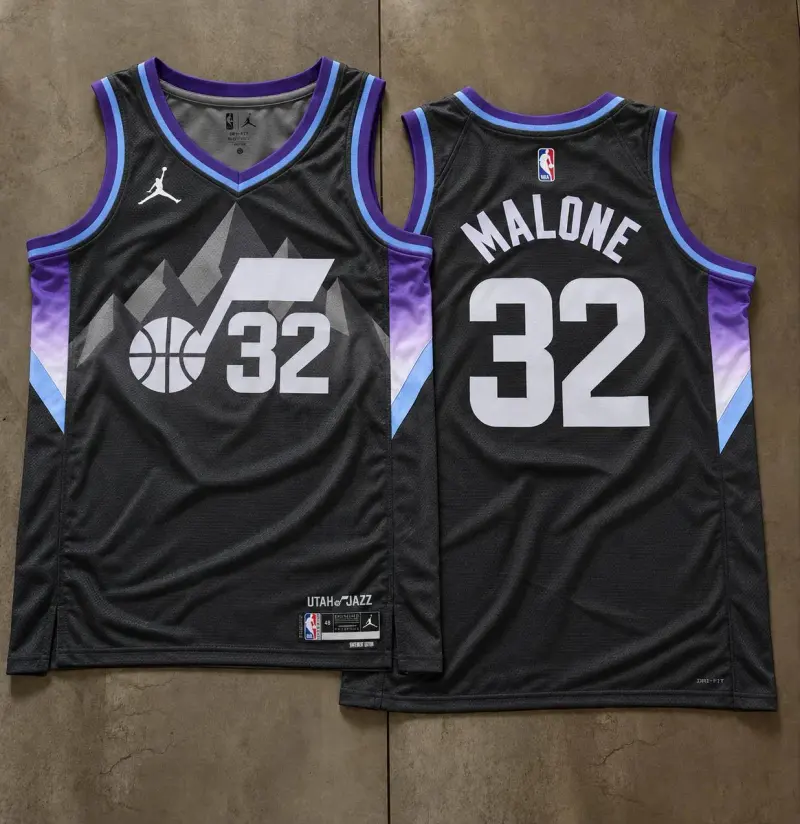Utah Jazz Karl Malone Black Mountain Jersey