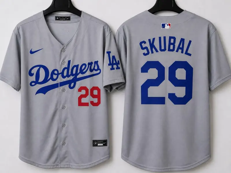 LOS ANGELES DODGERS TARIK SKUBAL GREY JERSEY