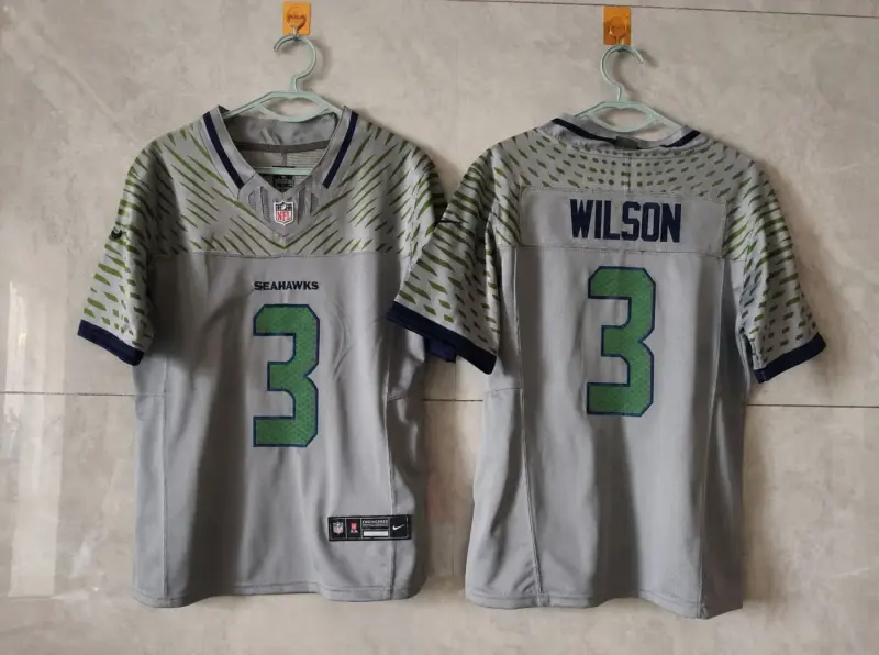SEATTLE SEAHAWKS RUSSELL WILSON RIVAL JERSEY
