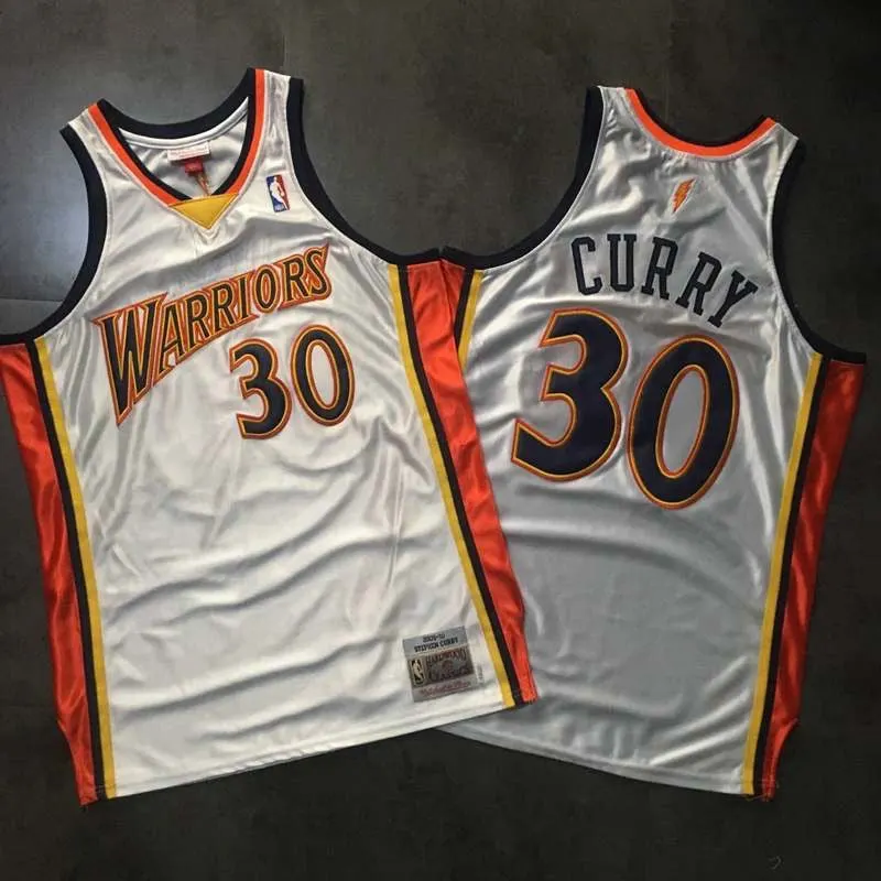 GOLDEN STATE WARRIORS STEPHEN CURRY WHITE VINTAGE JERSEY