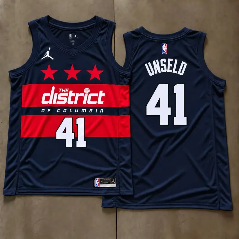Washington Wizards Wes Unseld Navy Stars Jersey