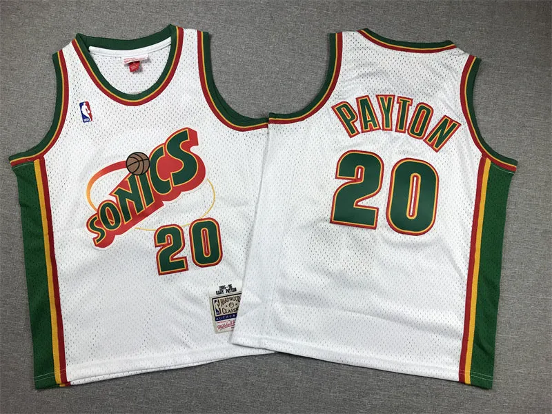 SEATTLE SUPERSONICS GARY PAYTON WHITE JERSEY