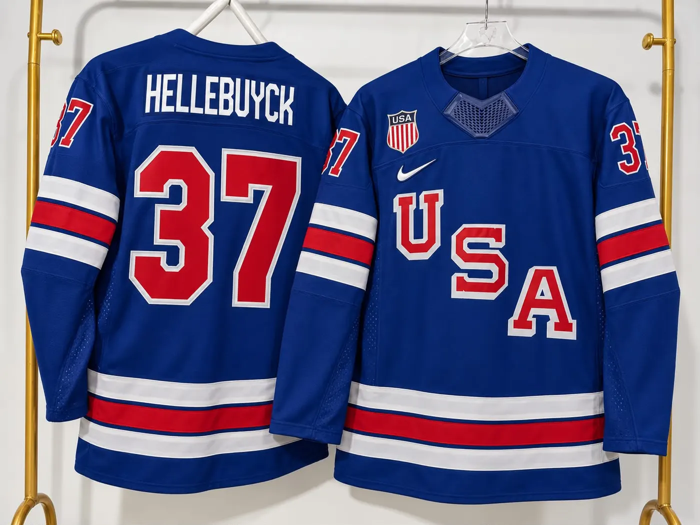 Connor Hellebuyck Team USA Blue Jersey