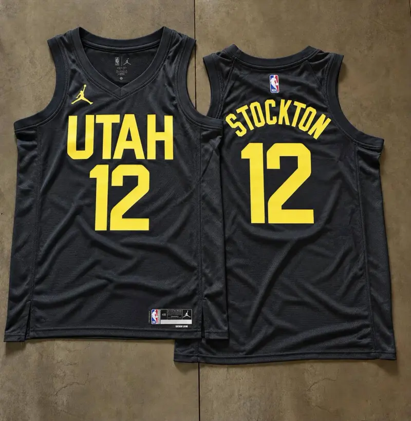 Utah Jazz John Stockton Black Jersey