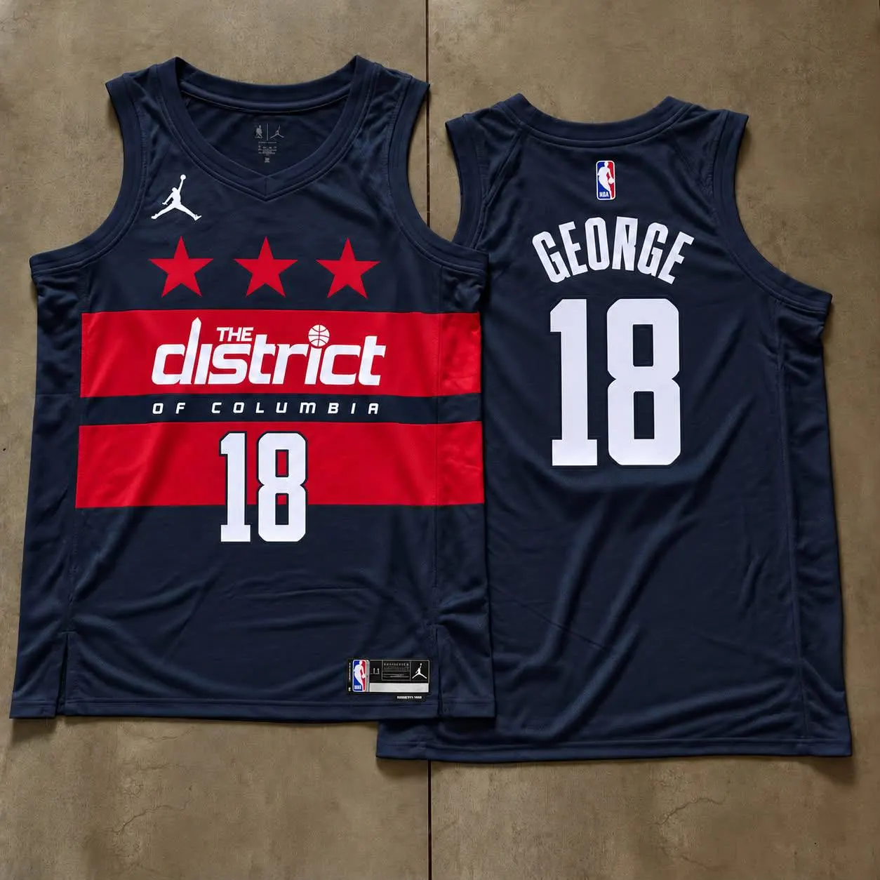 Washington Wizards Kyshawn George Navy Stars Jersey