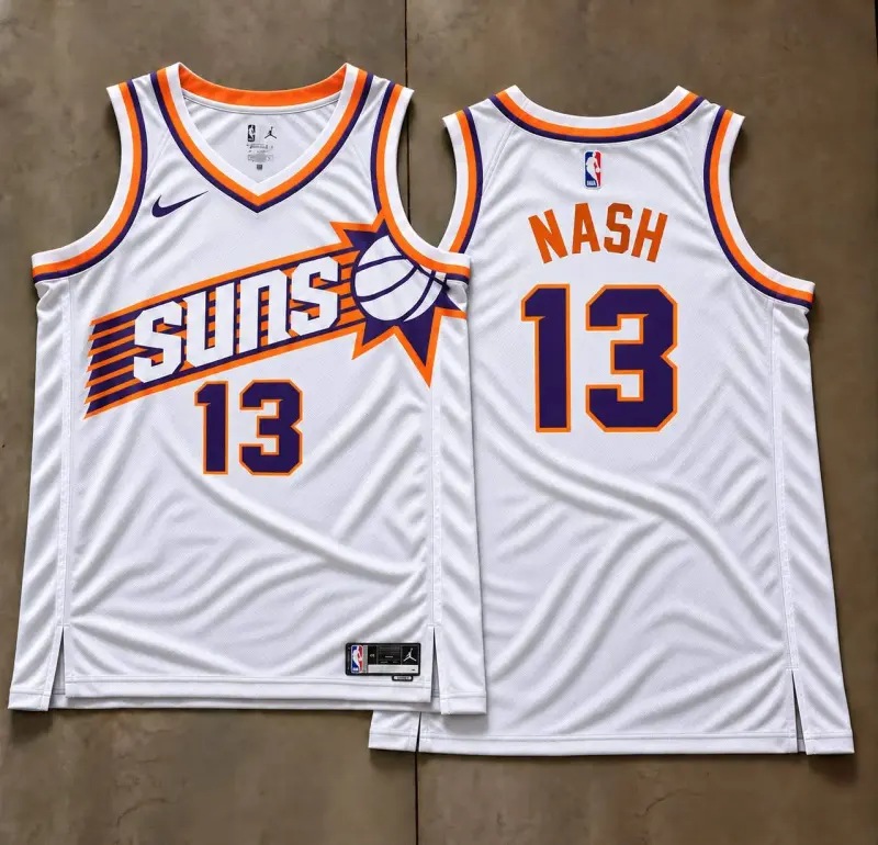 Phoenix Suns Steve Nash White Sunburst Jersey