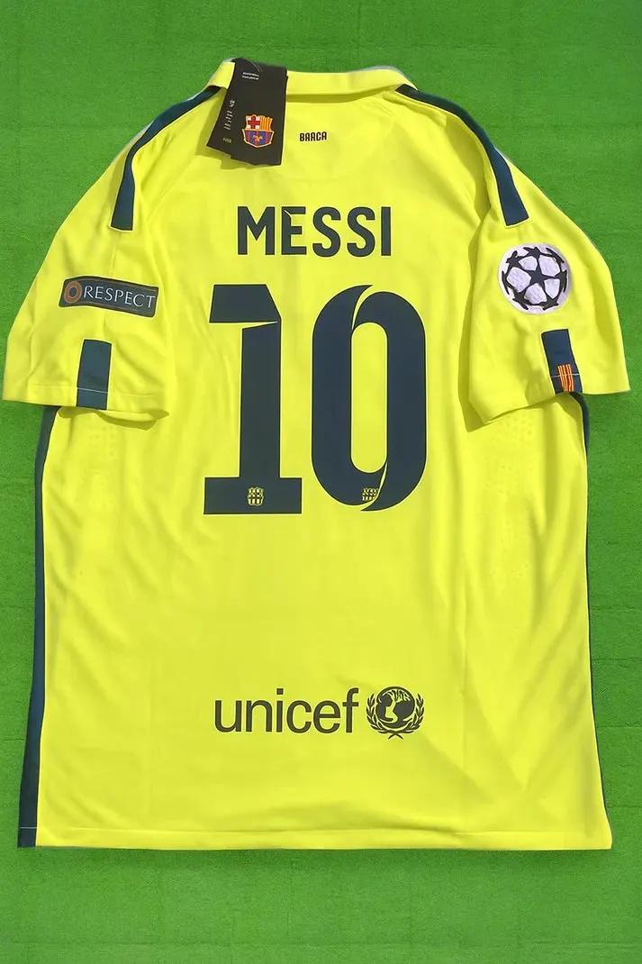 Lionel Messi Barcelona 14/15 Retro Yellow Jersey