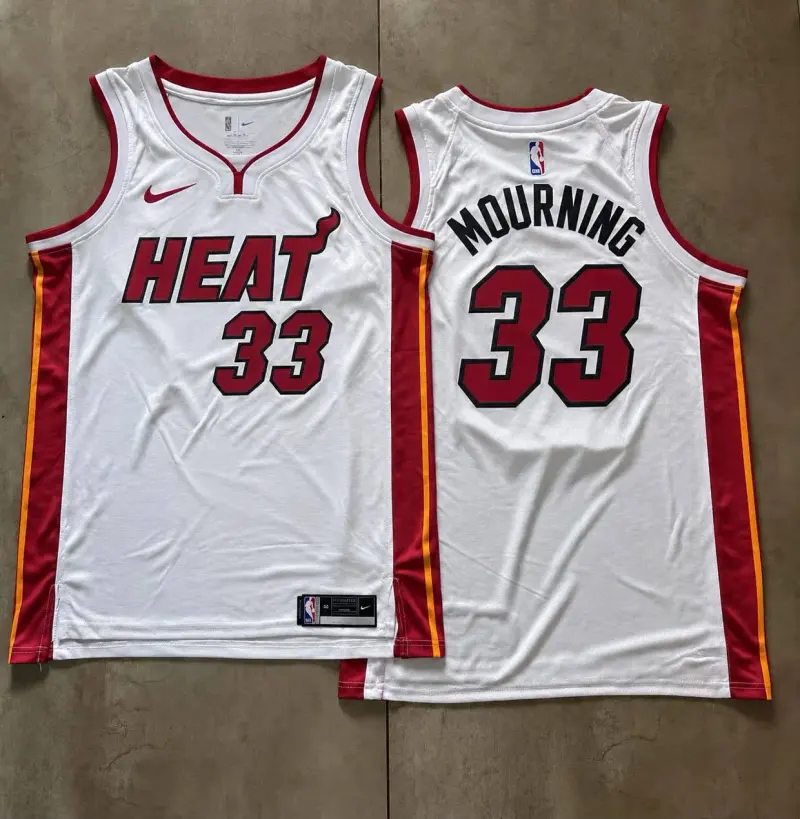 Miami Heat Alonzo Mourning White Jersey