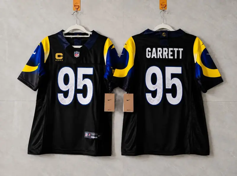 LOS ANGELES RAMS MYLES GARRETT BLACK CAPTAIN JERSEY