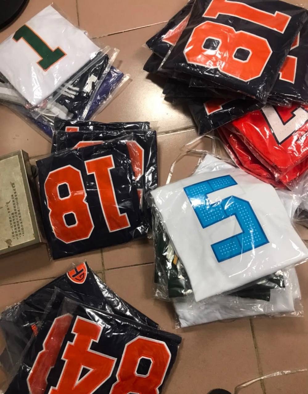 Cruxchristi warehouse: jerseys bagged and packed before shipping