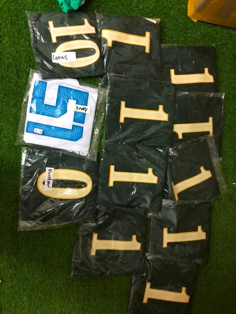 Cruxchristi warehouse: jerseys bagged and packed before shipping