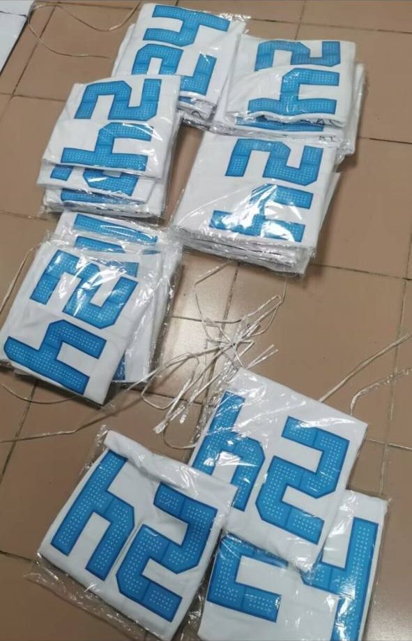 Cruxchristi warehouse: jerseys bagged and packed before shipping