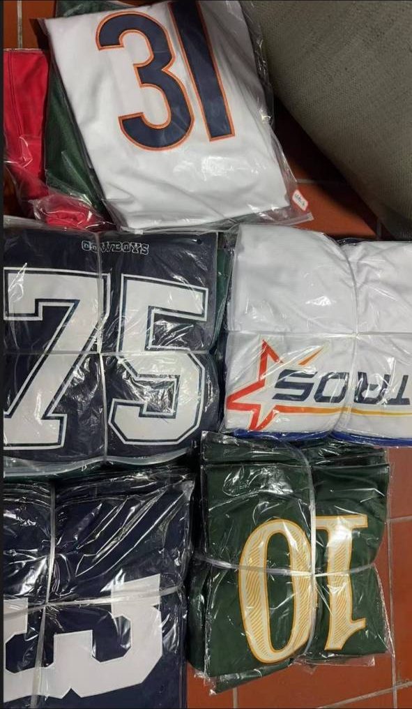 Cruxchristi warehouse: jerseys bagged and packed before shipping