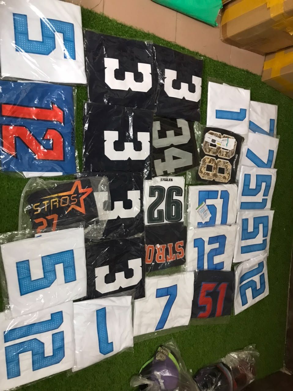 Cruxchristi warehouse: jerseys bagged and packed before shipping